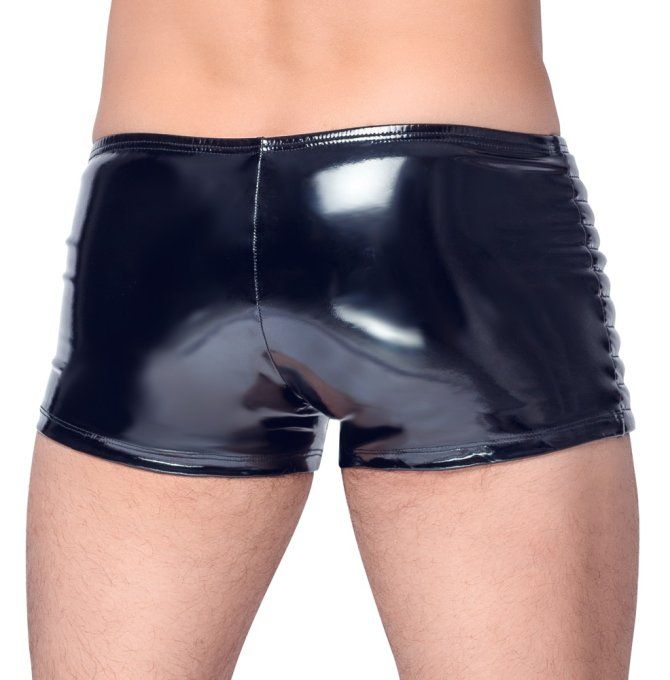 Boxer Vinyl Biker Noir