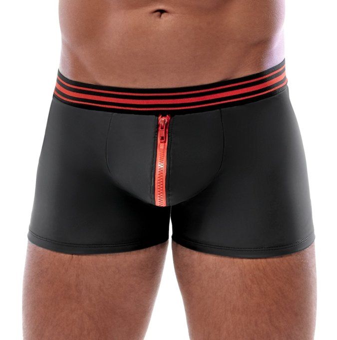 Boxer avec zip Tillio Noir-Rouge