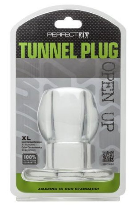 Ass Tunnel Plug Silicone Transparent Extra-Large 9 x 7 cm