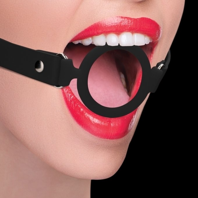 Bâillon en silicone Ring Gag 40mm Noir