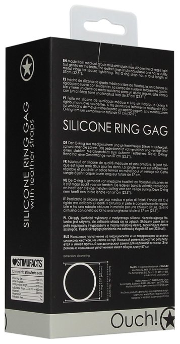 Bâillon en silicone Ring Gag 40mm Noir