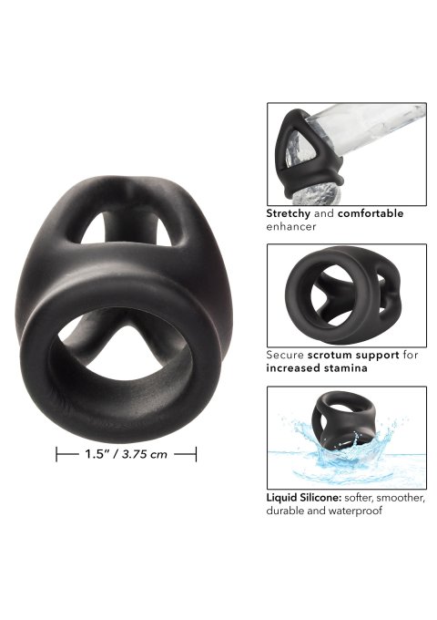 Ballstretcher en silicone Alpha Dual 37 mm Noir