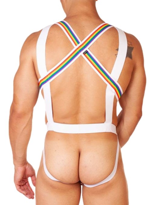 Body Harnais Pride Barcode Blanc