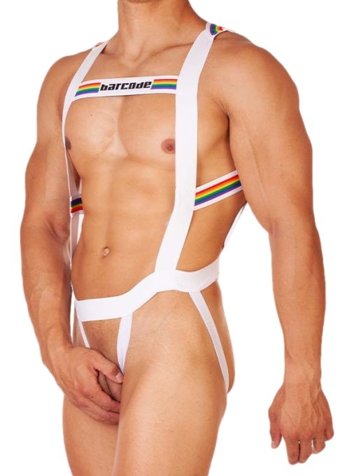 Body Harnais Pride Barcode Blanc