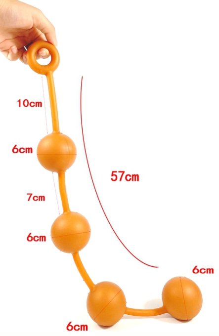 Boules anales en silicone Ass Orange 50 x 5.5cm