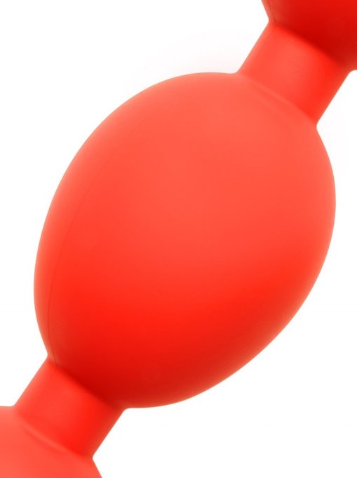 Boules anales en silicone STRETCH EGGS L 47 x 6 cm Rouges