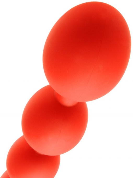 Boules anales en silicone STRETCH EGGS L 47 x 6 cm Rouges