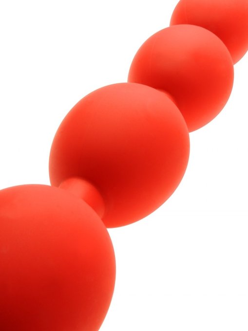 Boules anales en silicone STRETCH EGGS L 47 x 6 cm Rouges