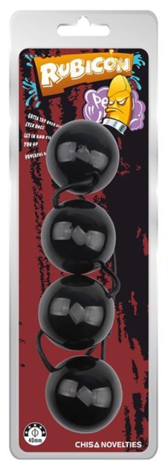 Boules anales Rubicon L 35 x 6cm Noires