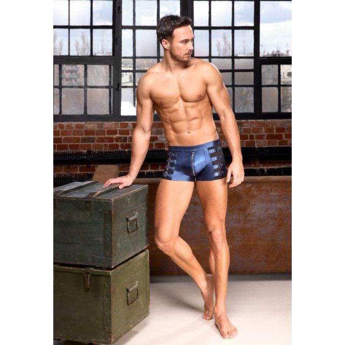 Boxer avec zip Eclino Bleu métallisé