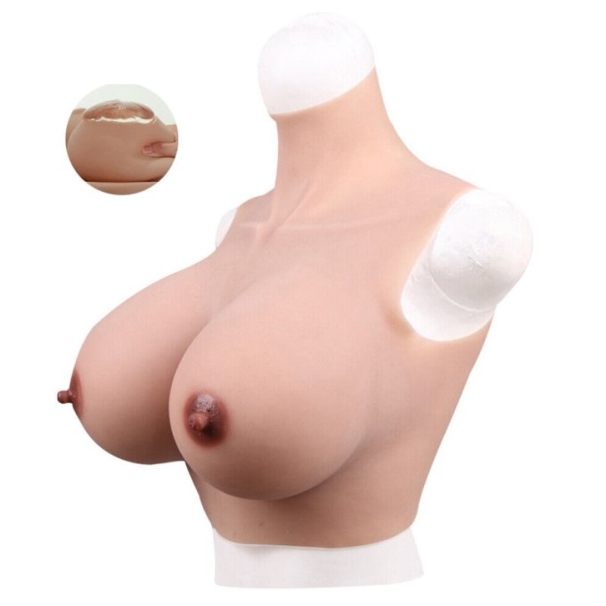 Buste Seins Silicone | Col haut | Bonnet D