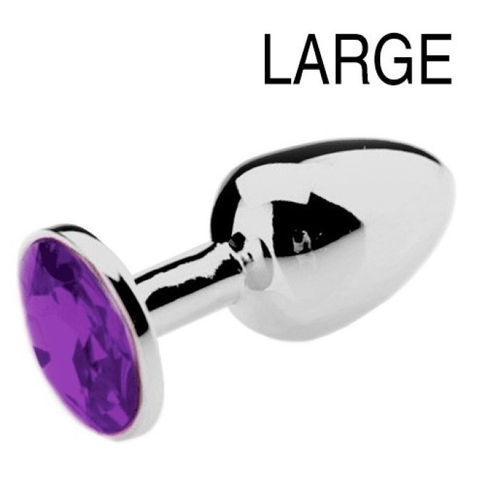 Plug Bijou Strass Violet - LARGE 8 x 4cm