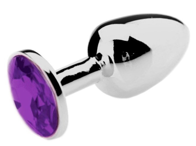 Plug Bijou Strass Violet - LARGE 8 x 4cm