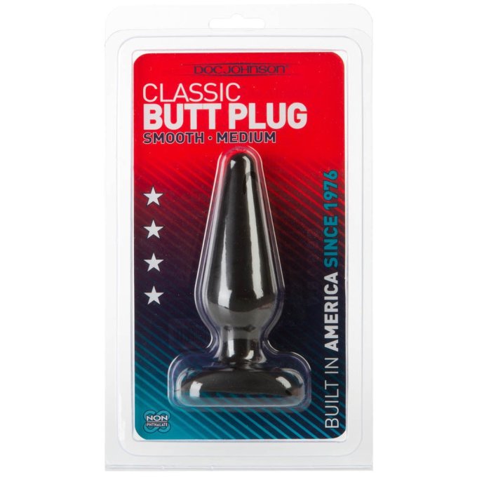 Butt Plug Smooth 12 x 3.8 cm Noir