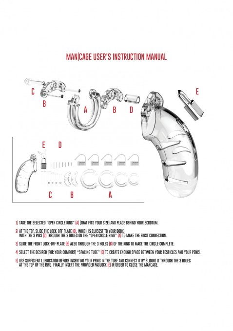 Cage de chasteté ManCage Modèle 04 11 x 3.5 cm Transparente