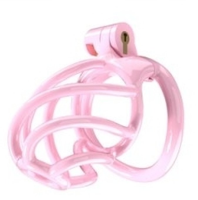 Cage de chasteté Tortille M 7 x 3.4 cm Rose