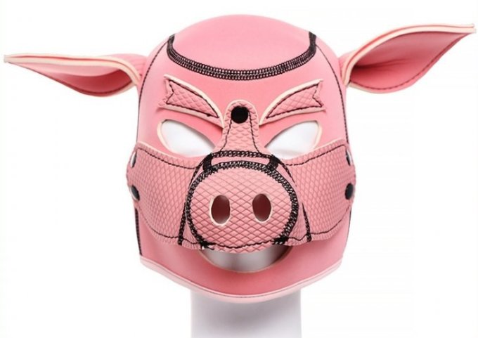 Cagoule Tête de cochon Pig Hood Rose