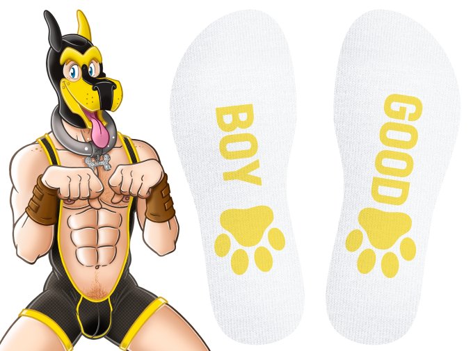 Chaussettes Good Boy Blanc-Jaune