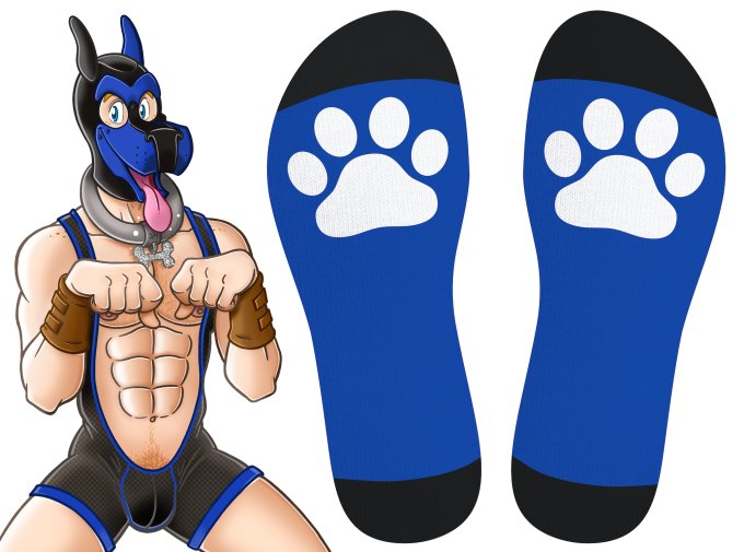 Chaussettes hautes Big Good Boy Bleues