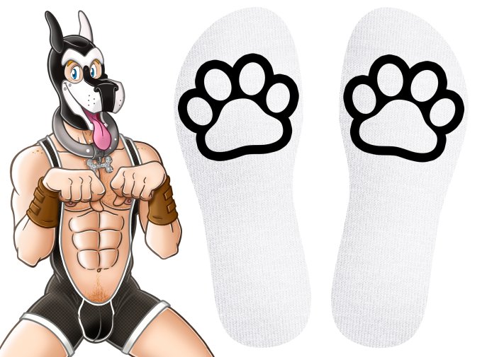 Chaussettes Paw Kinky Puppy Blanches