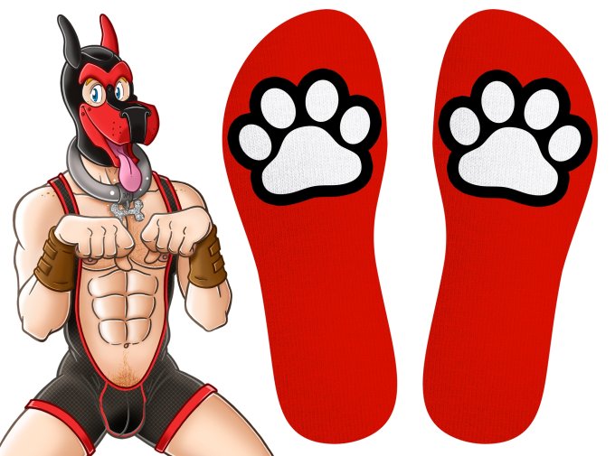 Chaussettes Paw Kinky Puppy Rouges