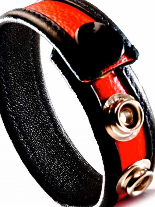 Cockring Cuir Rouge