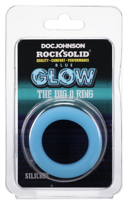 Cockring Phosphorescent The Big O 32 mm Noir-Bleu ciel