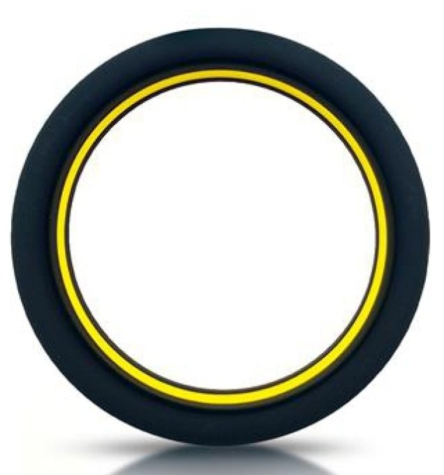 Cockring silicone Beast Ring 36mm Noir-Jaune