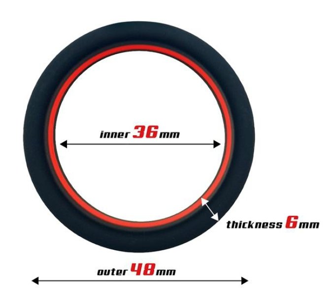 Cockring silicone Beast Rings 36mm Noir-Rouge