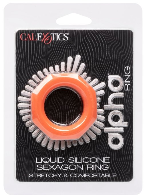 Cockring Silicone Sexagon Alpha 37mm Orange