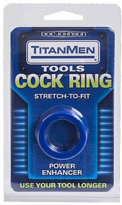 Cockring Stretch Titan 25mm Bleu