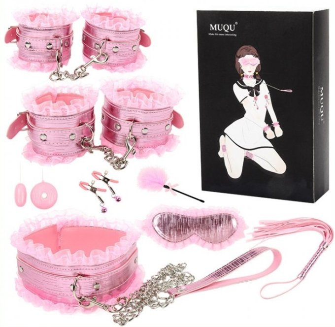 Coffret Bdsm lace Light 8 Pièces Rose