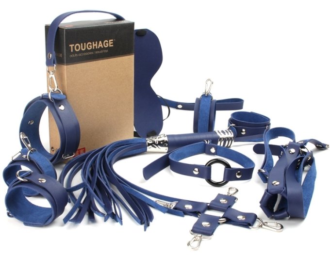 Coffret Bondage Sm Obedience 10 Pièces Bleu