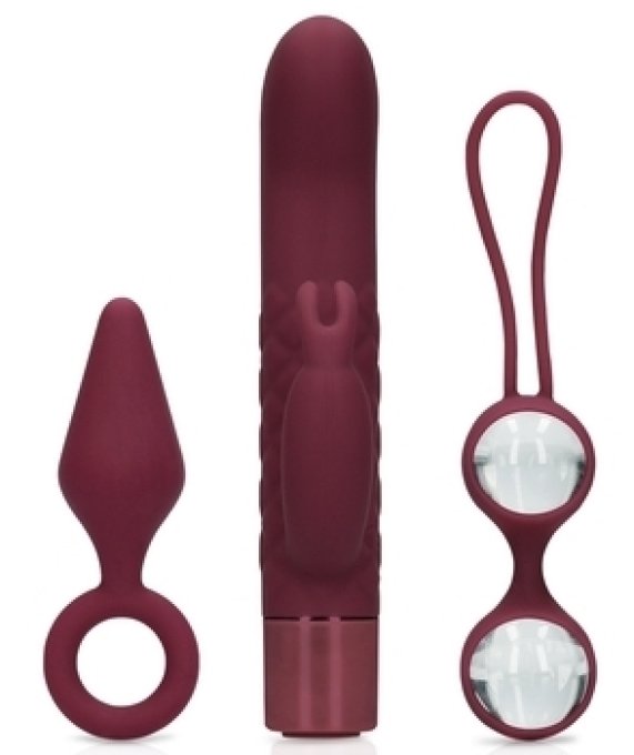 Coffret de Sextoys pour Elle Darkcherry 3 Accessoires