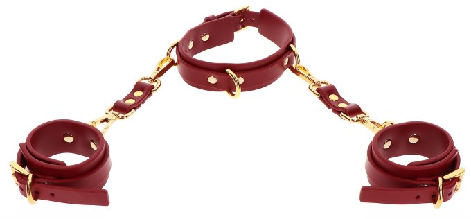 Collier D-Ring avec Menottes de poignets Taboom Rouge