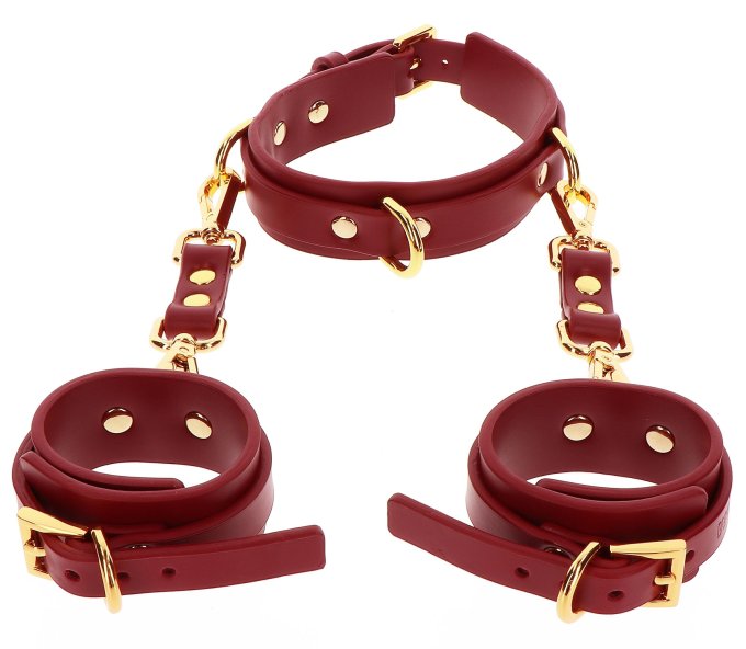 Collier D-Ring avec Menottes de poignets Taboom Rouge