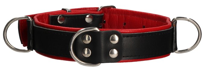 Collier Deluxe Bondage Noir-Rouge