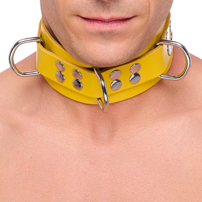 Collier en cuir Ultra Jaune