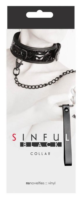 Collier et laisse SM - Sinful Black