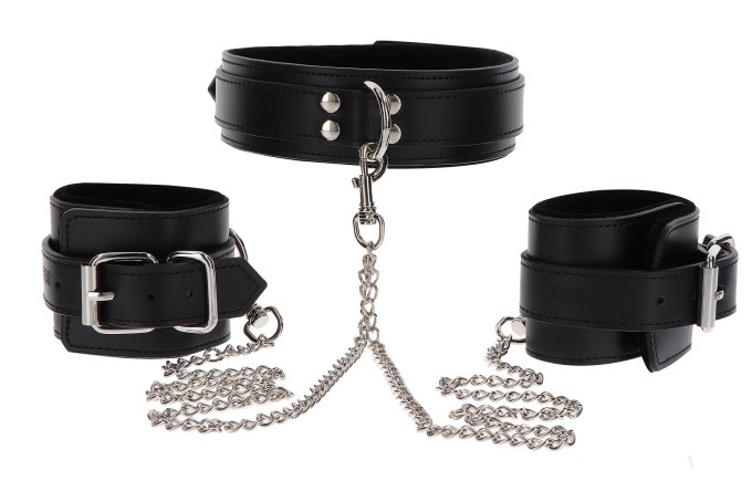 Collier et Menottes de poignets Heavy Taboom Noir