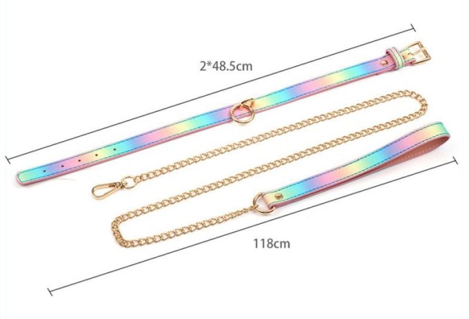 Collier-laisse Sm Laser Rose