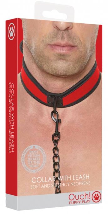 Collier Néoprène Ouch Puppy Rouge