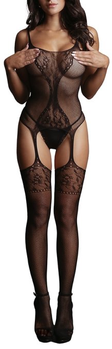 Combi sexy Fishnet Lace Noir