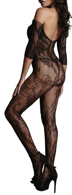 Combi sexy Lace Sleeved Noir