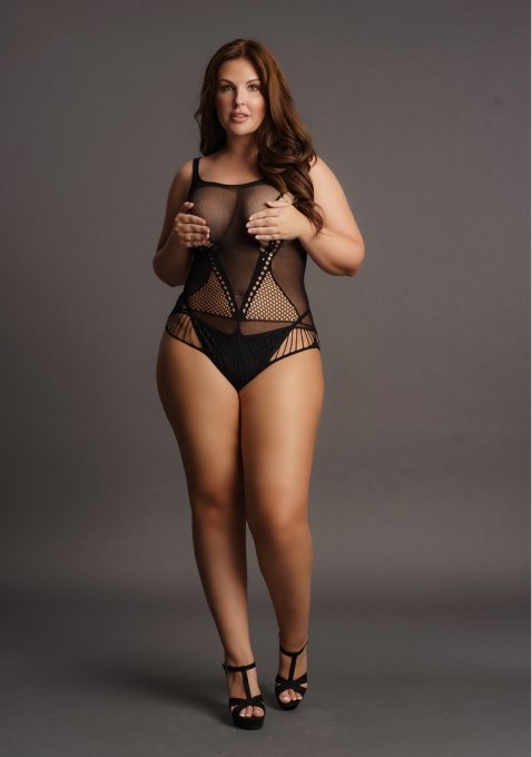 Body Grande Taille CONTRAST NET Noir