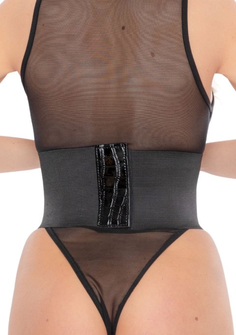 Corset À Lacets Croco Cinchery Noir