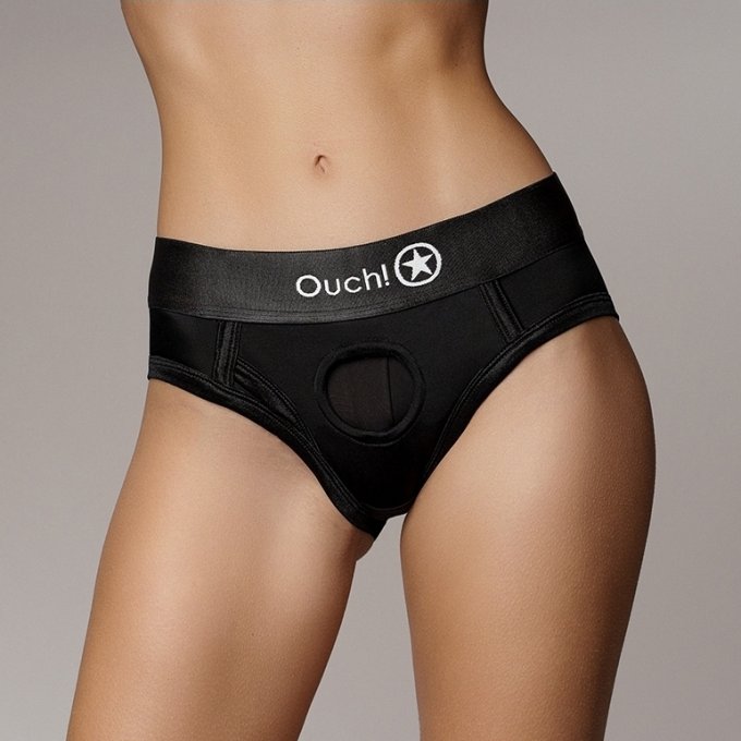 Culotte vibrante Strap-On High Cut Brief Noire