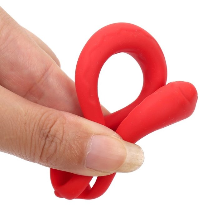 Double Cockring Silicone Soft Duo 40mm Rouge