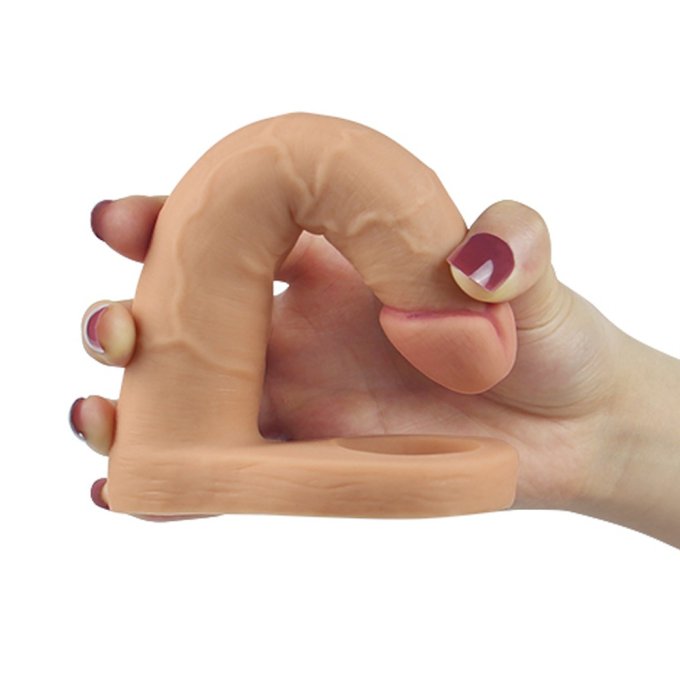 Double gode Cockring - 14 x 2.8 cm Flesh