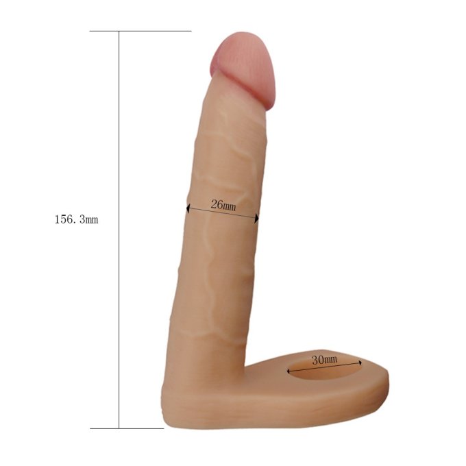 Double gode Cockring - 14 x 2.8 cm Flesh